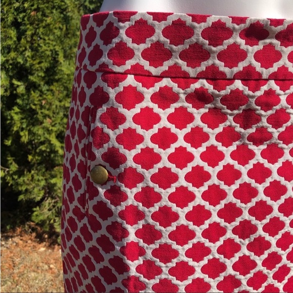 Ann Taylor lined Moroccan windowpane skirt sz 6 - Picture 3 of 7